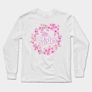 Big Sister with Flower Circle Youth Long Sleeve T-Shirt